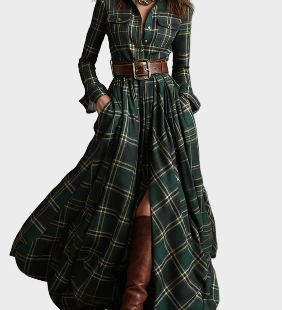 Evelyn - Klasické elegantní šaty Krekla, barva: zelená
