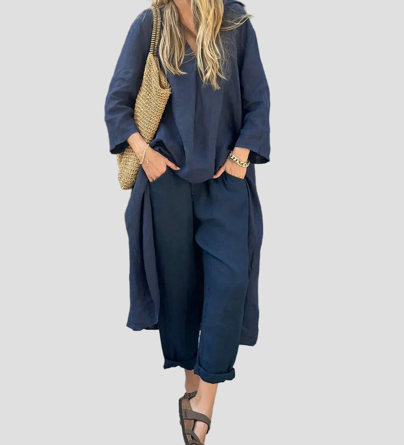 Lotte – Komplet Drapovaná elegance, barva: modrá