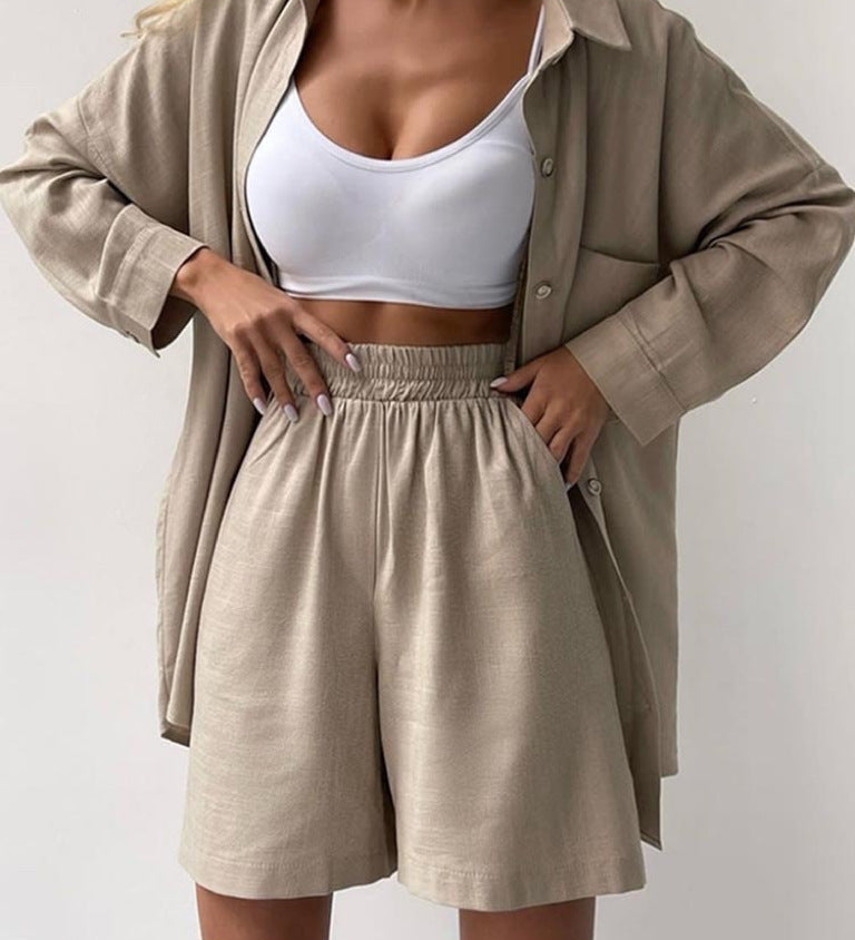 Katharina – Elegantní dvoudílný komplet, barva: khaki