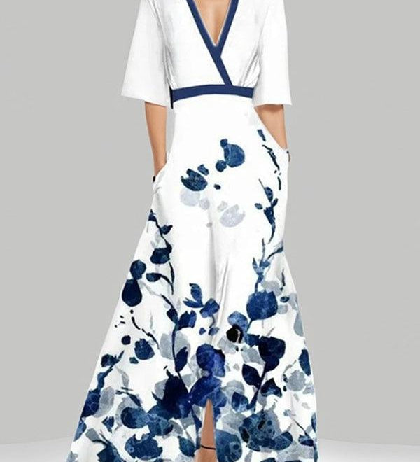 Mathilda – Elegantní maxi komplet – midi šaty v plážovém glamour stylu, barva: bílá