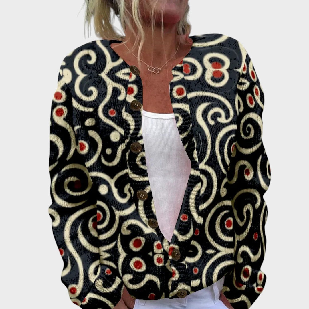 Gabriela – Podzimní květinový cardigan