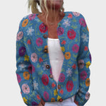 Filipa - Podzimní květinový cardigan