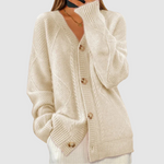 Elżbieta - Pletený cardigan, barva: béžová