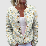 Josefína - Květovaný cardigan, barva: zelená