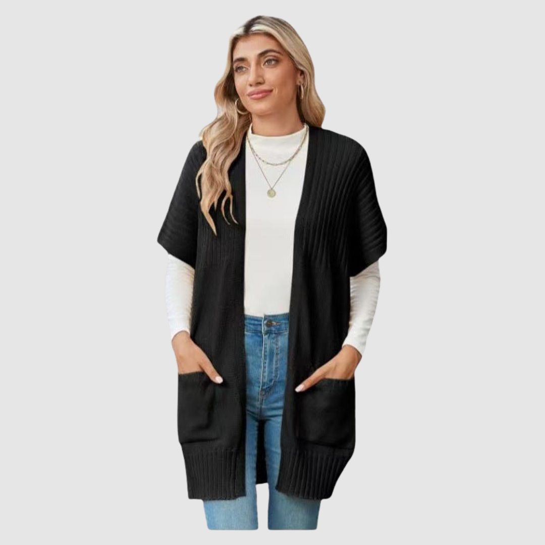 Jasmína - Lehký pletený cardigan, barva: černá