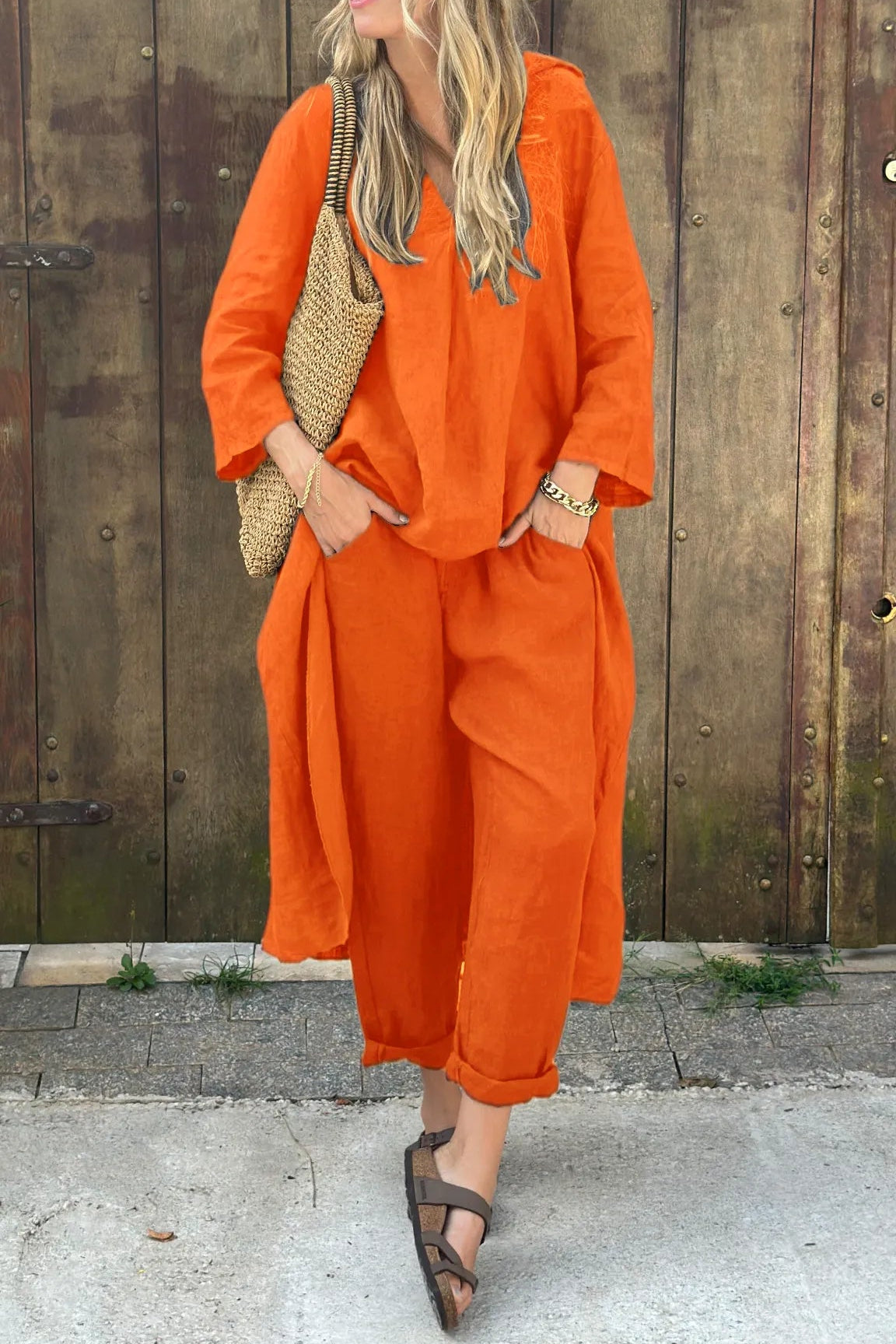 Lotte – Komplet Drapovaná elegance, barva: oranžová