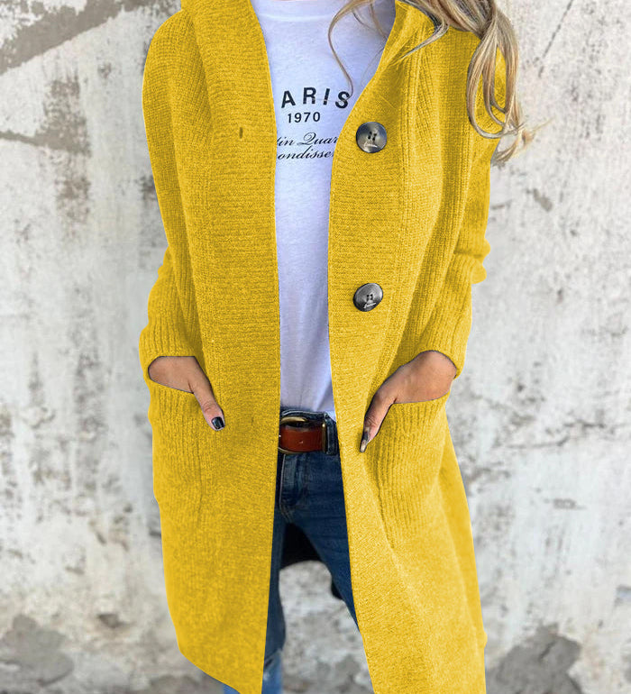 Giselle – Dlouhý cardigan, barva: žlutá