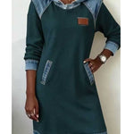Irena - Džínová mikina s kapucí, barva: zelená