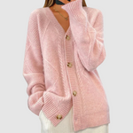Elżbieta - Pletený cardigan, barva: růžová