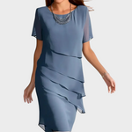 Janet - Elegantní šaty, barva: modrá