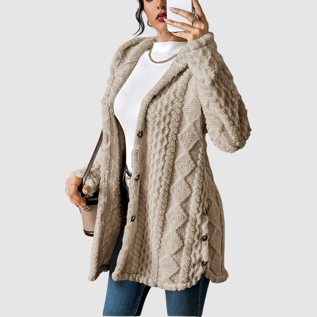 Štěpánka - Cardigan s kapucí Plus, barva: khaki