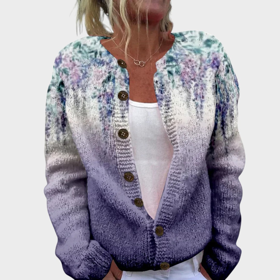 Inês - Podzimní květinový cardigan