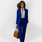 Elżbieta - Elegantní dámský kostým, barva: modrá
