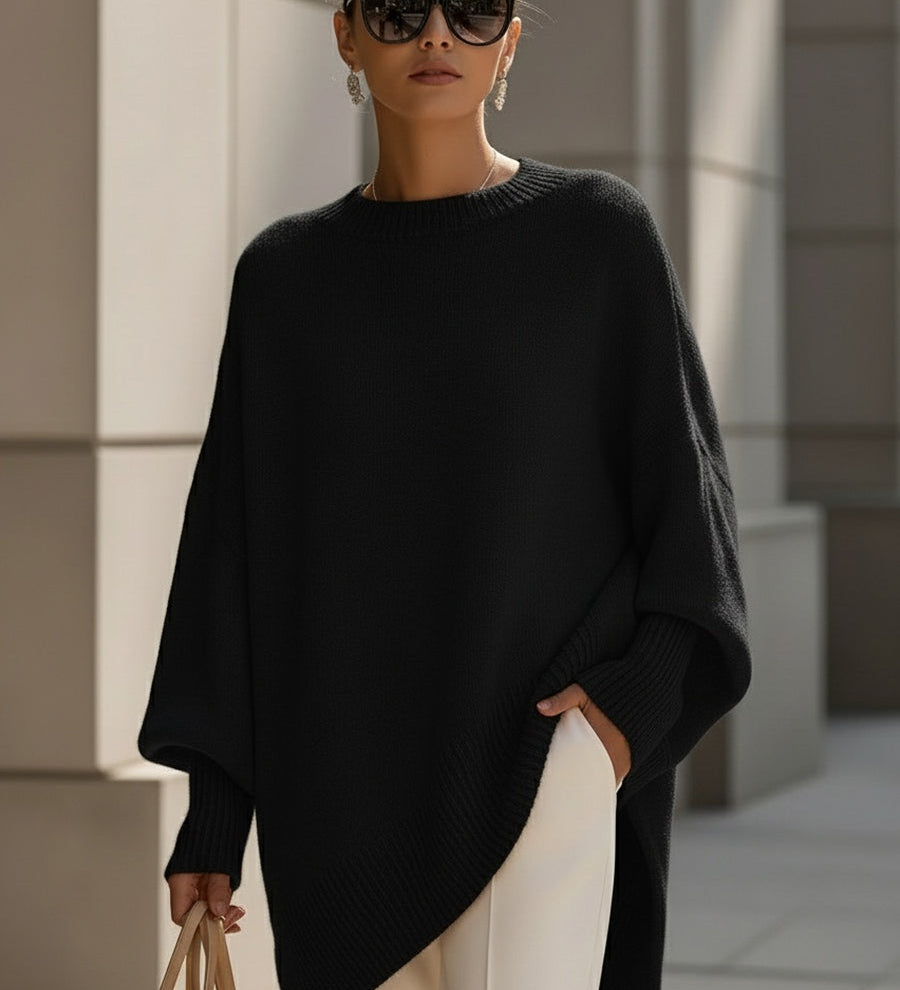 Clarissa – Elegantní a pohodlný svetr, barva: černá