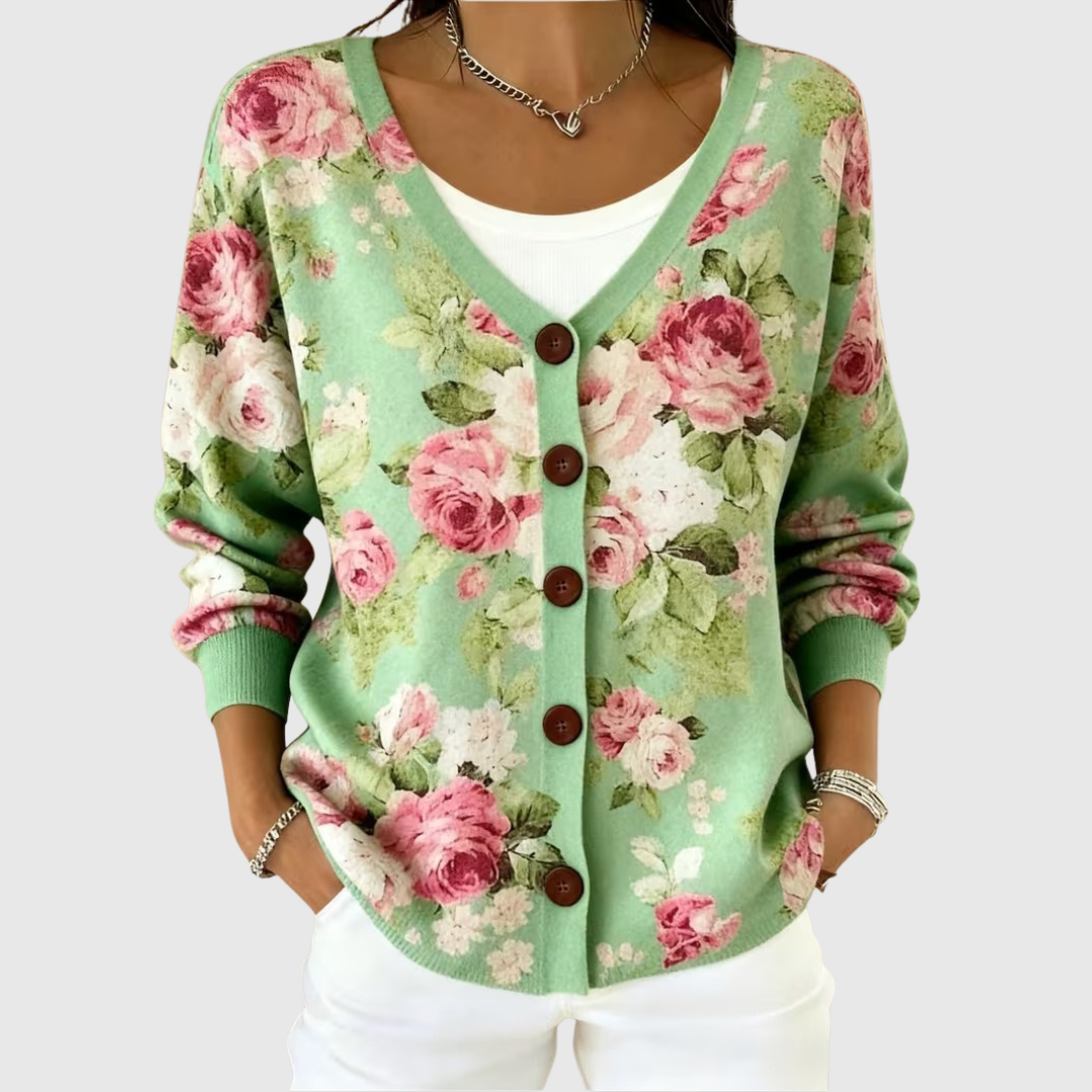 Rose – Pohodlný pletený cardigan s knoflíky