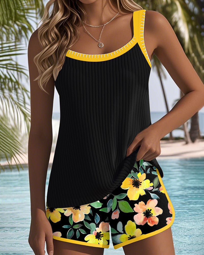 Rosa – Elegantní dvoudílné tankini, barva: žlutá