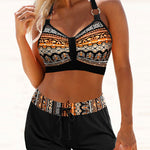 Theresa – Elastické bikiny s vysokým pasem a geometrickým vzorem