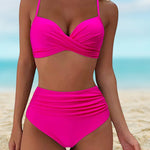 Greta – Elegantní bikiny s vysokým pasem, barva: růžová