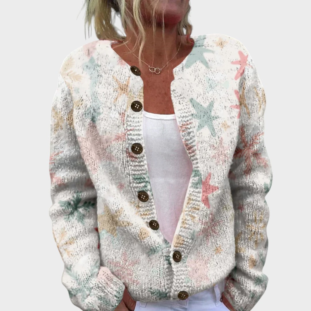 Leonor – Podzimní květinový cardigan