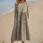 Abito lungo luminoso – elegantní a pohodlné, barva: zelená
