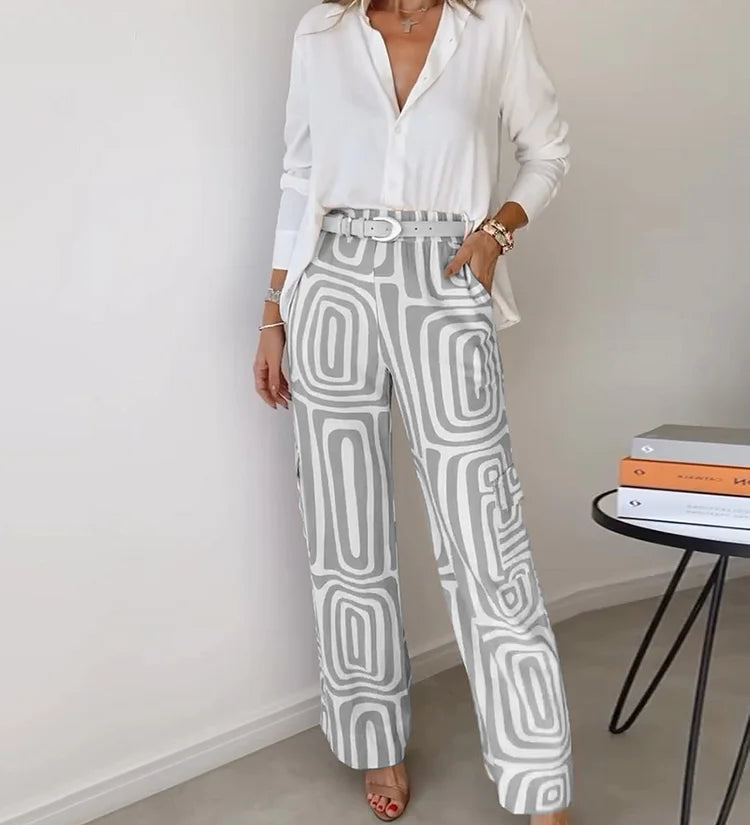 Lotte – Pohodlný a elegantní komplet (pásek zdarma), barva: šedá