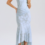 Aleksandra – Elegantní šaty, barva: modrá