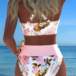 Marie – Bikiny s kontrastním květinovým vzorem a výřezem