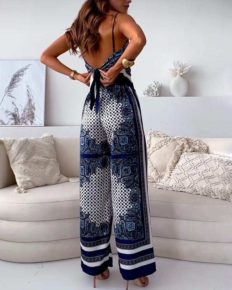 Lilly – Elegantní dvoudílný letní komplet s topem a kalhotami s mašlí