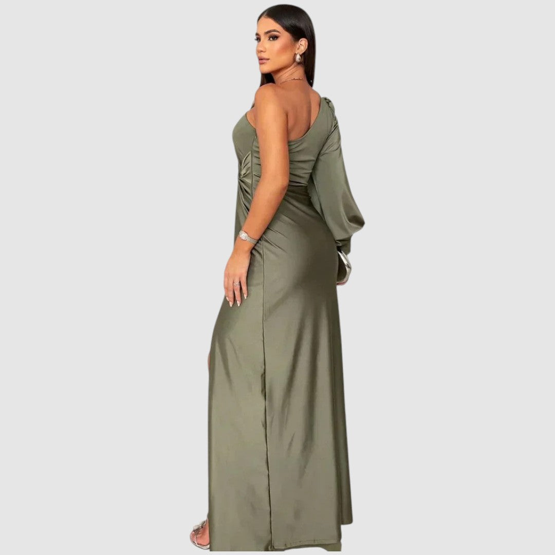 Meda - Elegantní maxi šaty na jedno rameno