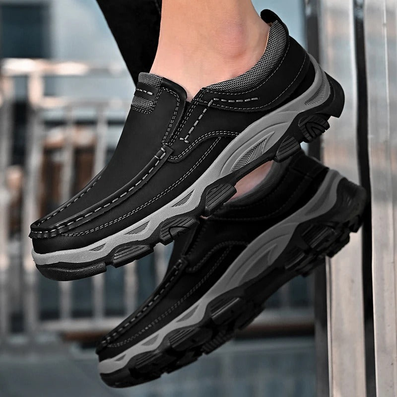 Elegantní kožené boty na slip-on