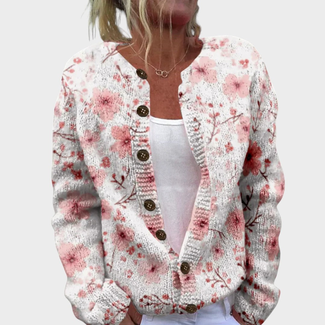 Sofia - Podzimní květinový cardigan