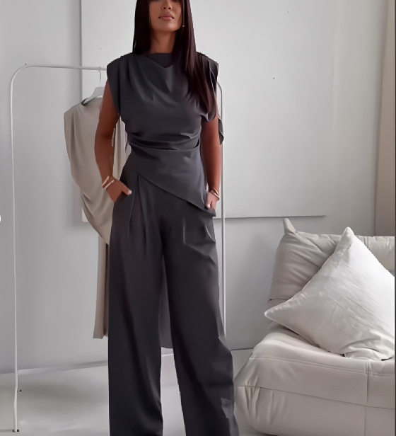 Ida – Komplet Uvolněná elegance, barva: tmavě šedá