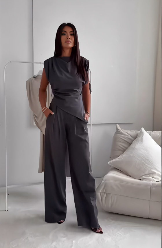 Ida – Komplet Uvolněná elegance, barva: tmavě šedá