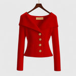 Clarisa – Elegantní cardigan pro rafinované příležitosti, barva: červená