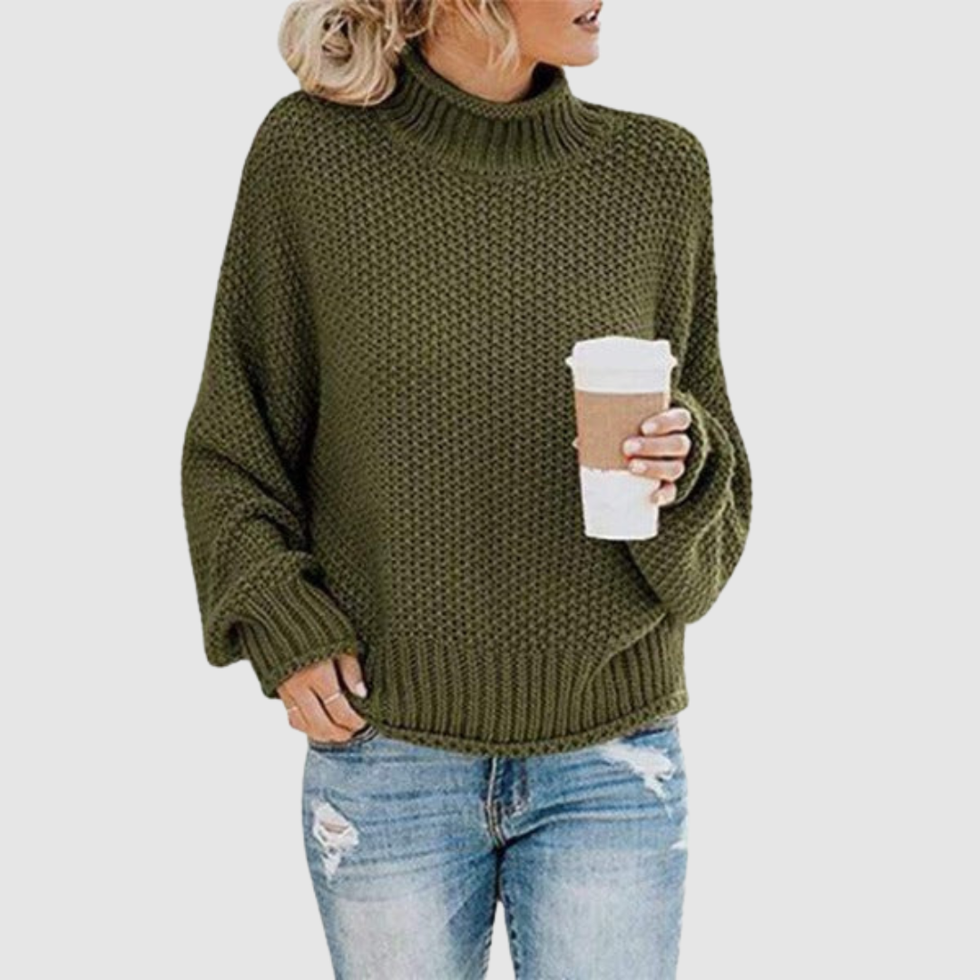 Kateřina – Ležérní svetr, barva: khaki zelená