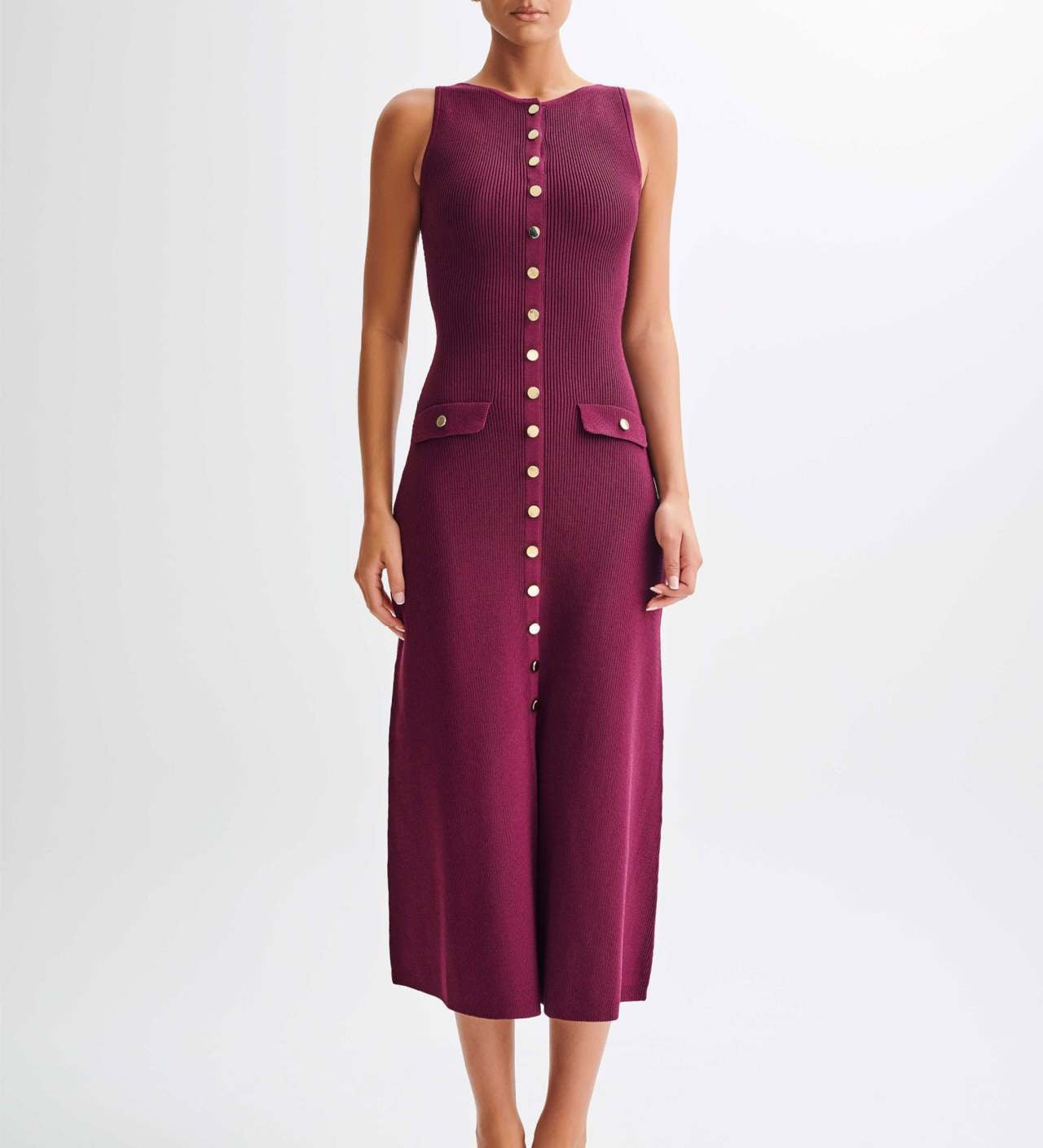 Gabriela – Elegantní šaty, barva: vínová