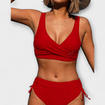 Ida – Elegantní dvoudílné bikiny, barva: červená