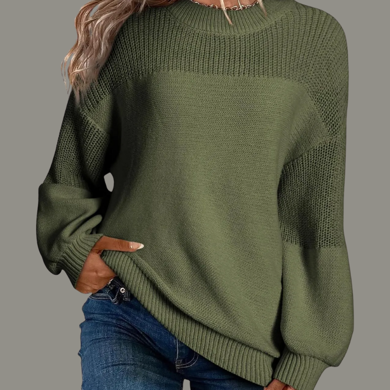 Carolina – Oversized svetr, barva: khaki zelená