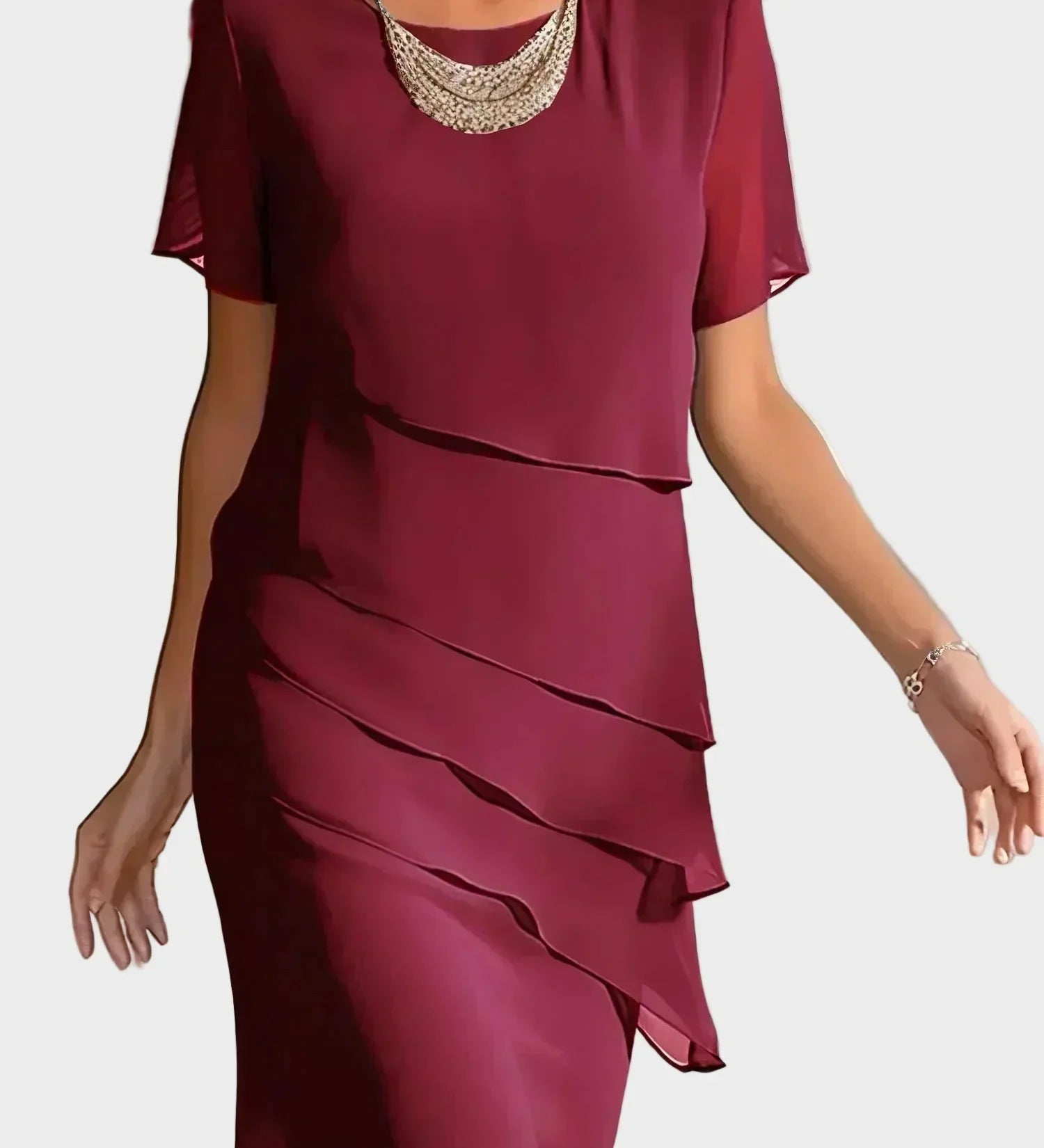 Janet - Elegantní šaty, barva: červená