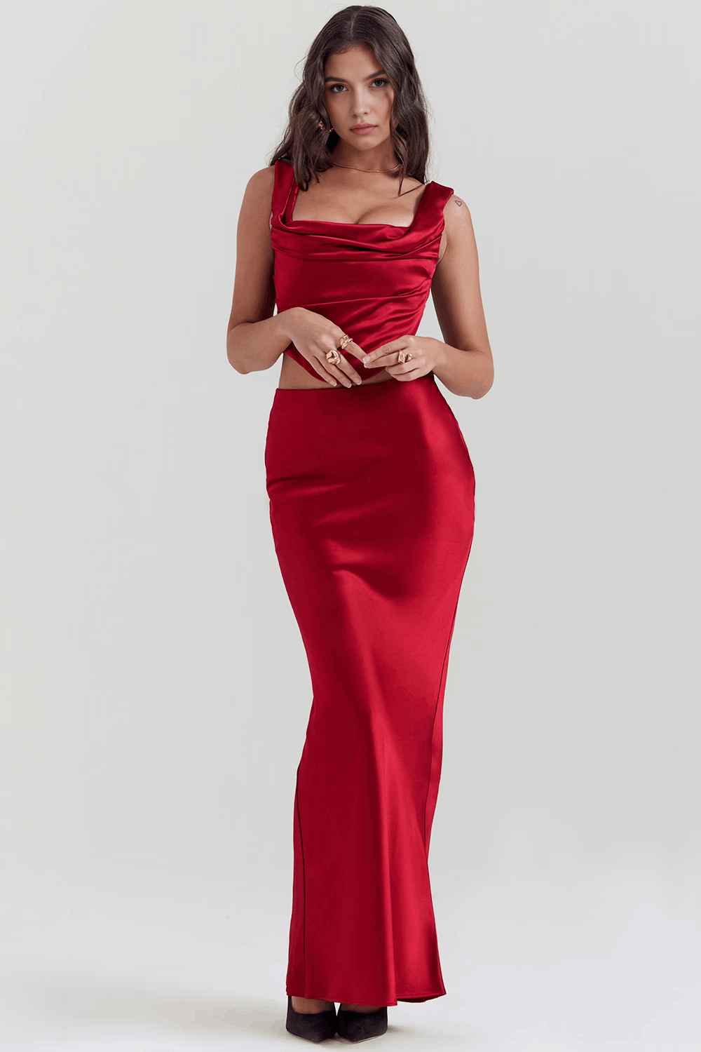 Kristýna – Elegantní šaty, barva: červená