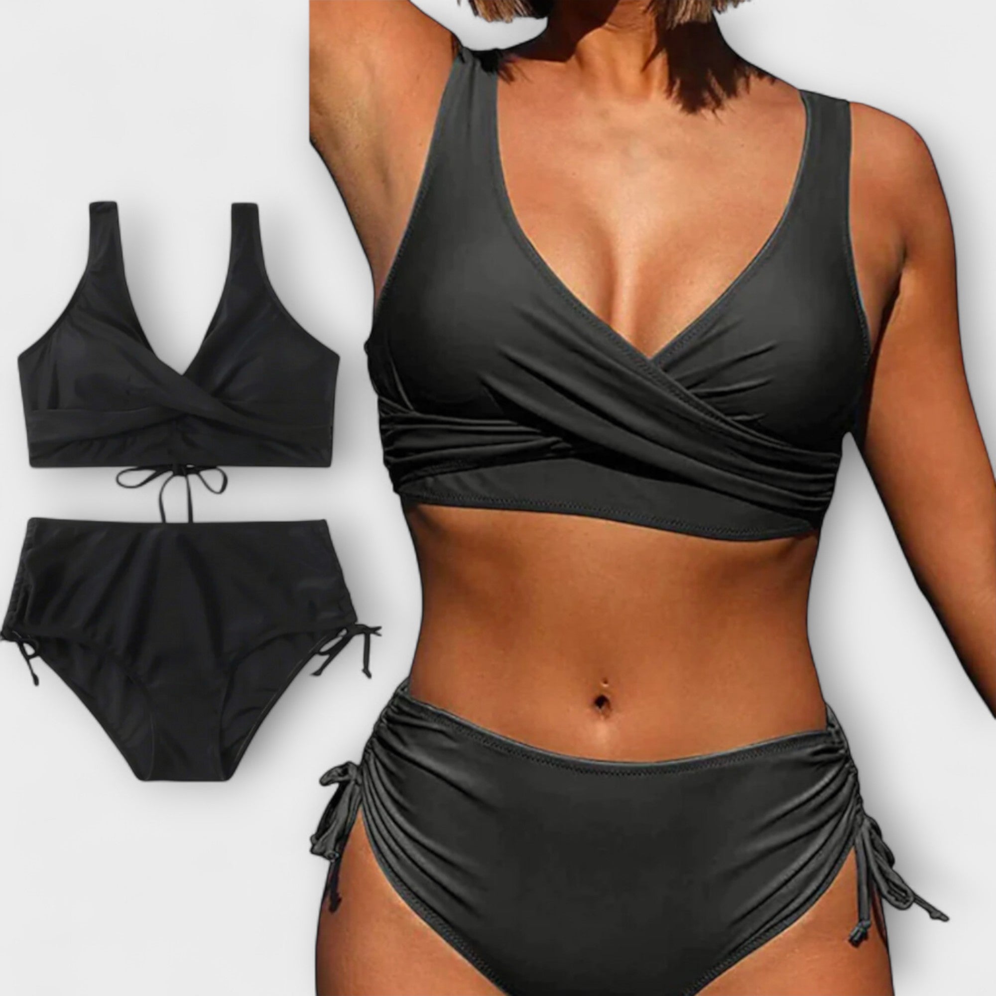 Ida – Elegantní dvoudílné bikiny, barva: černá