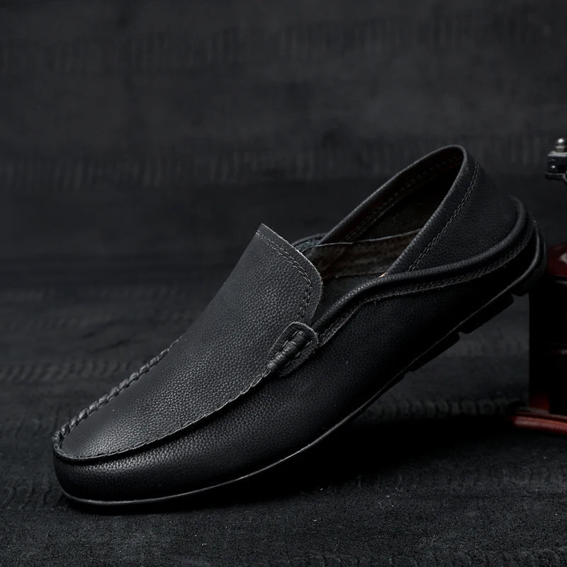 Kožené řízení loafers Monza