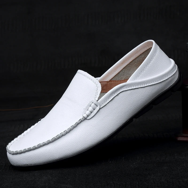 Kožené řízení loafers Monza
