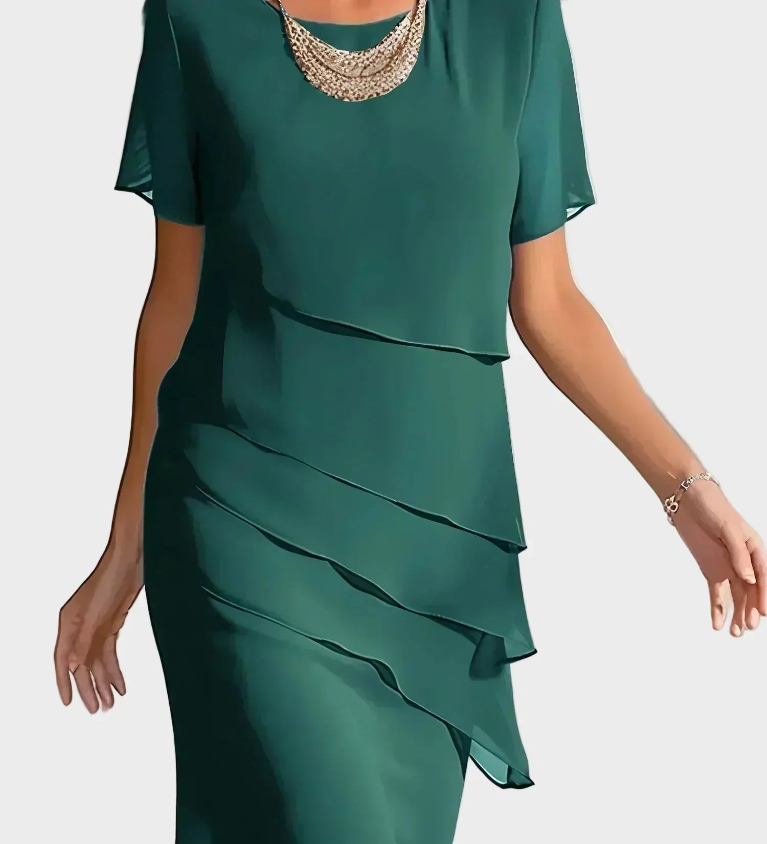 Janet - Elegantní šaty, barva: zelená