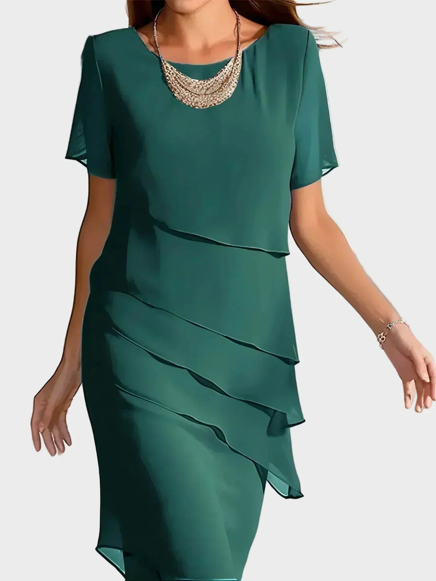 Janet - Elegantní šaty, barva: zelená
