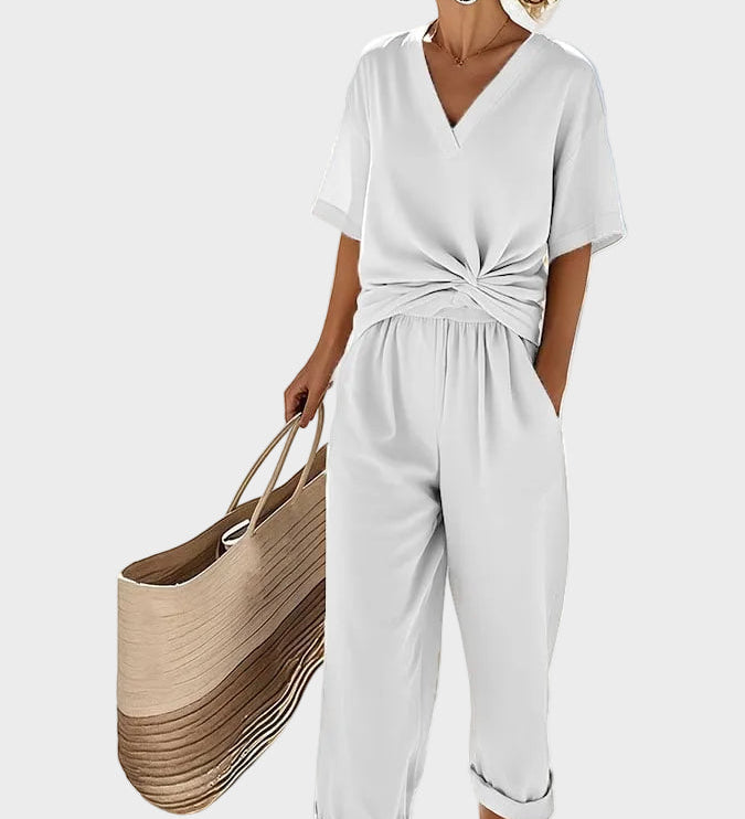 Ava - Elegantní dvoudílný set, barva: bílá