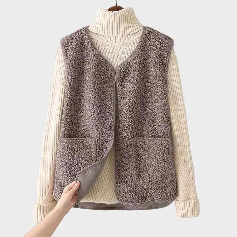 Aneta - Vlněný cardigan, barva: béžová