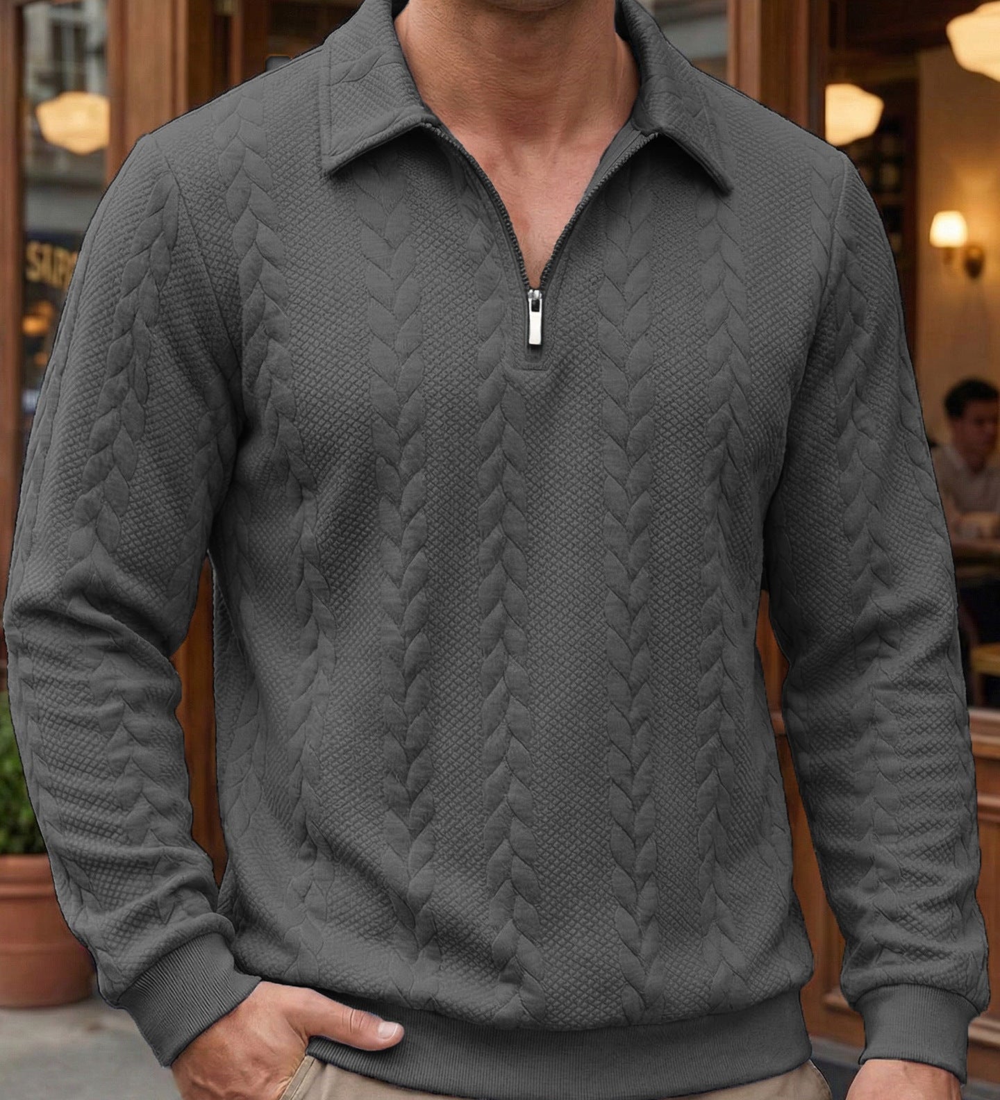 Italský svetr s zipem