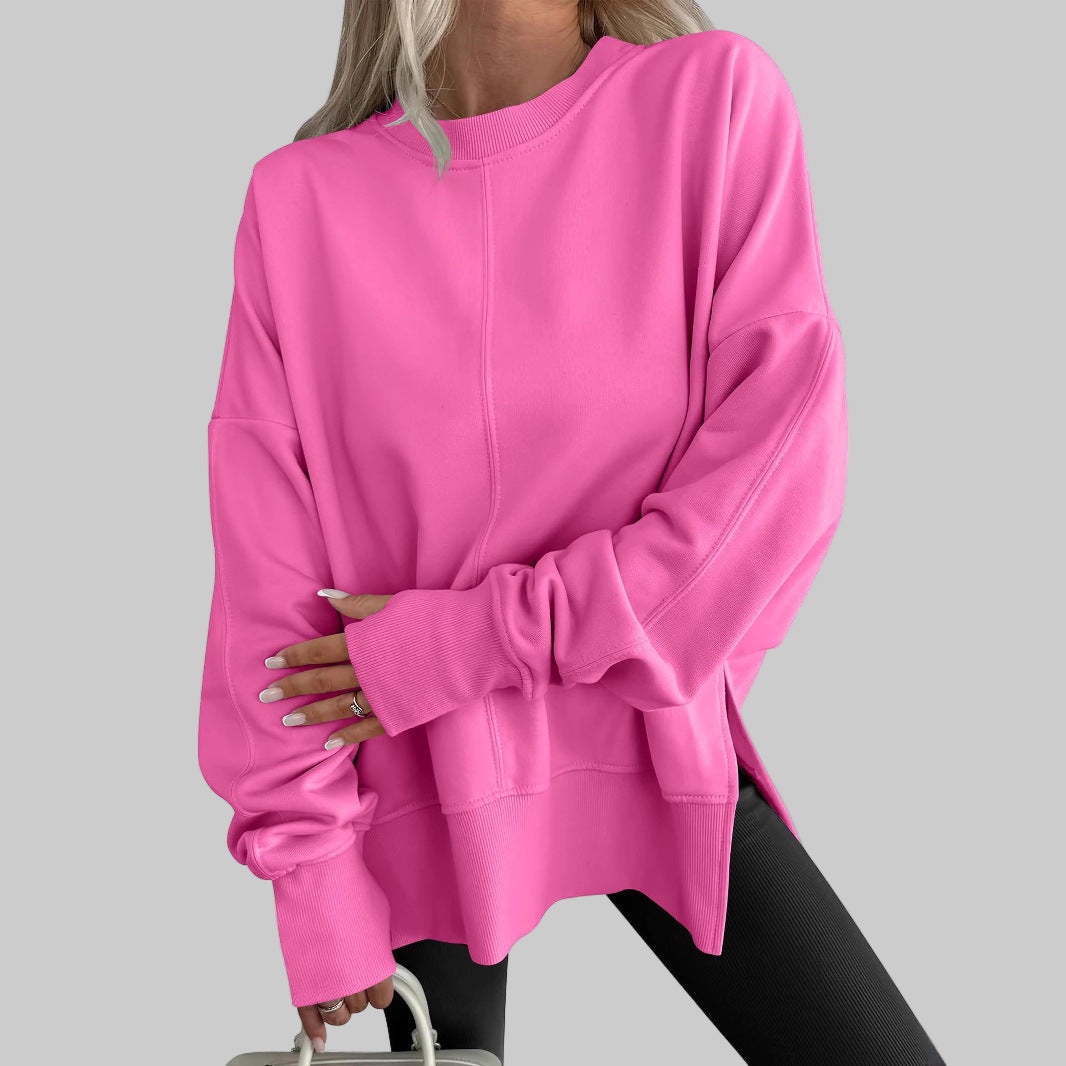 Gabriela – Pohodlná oversized mikina s dlouhými rukávy, barva: světle růžová