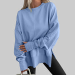 Gabriela – Pohodlná oversized mikina s dlouhými rukávy, barva: modrá